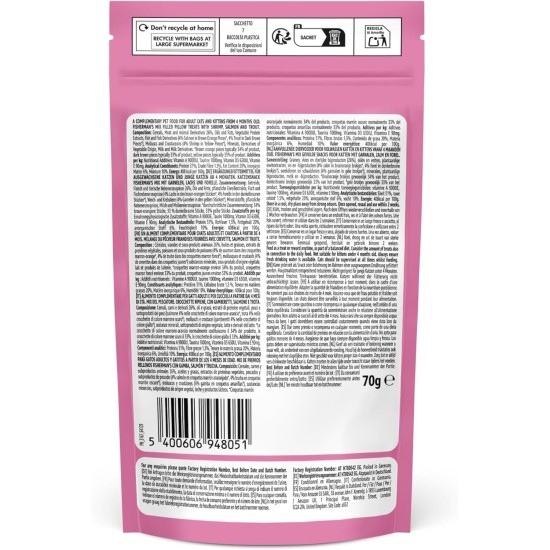 by Amazon - Cat Treats - Pocket Pillows Fishing Mix with Shrimp, Salmon and Trout, 70 g by Amazon - Cat Treats - Pocket Pillows Fishing Mix with Shrimp, Salmon and Trout, 70 g