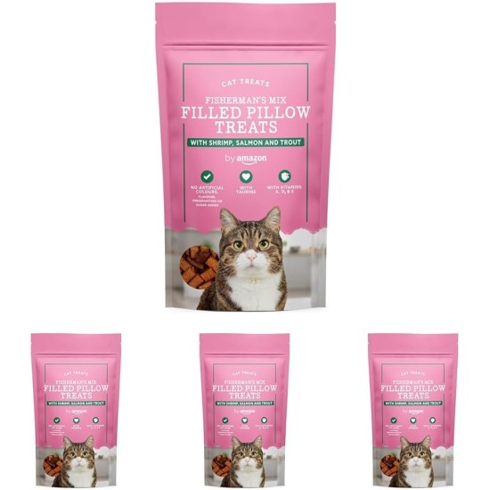 by Amazon - Cat Treats - Pocket Pillows Fishing Mix with Shrimp, Salmon and Trout, 70 g by Amazon - Cat Treats - Pocket Pillows Fishing Mix with Shrimp, Salmon and Trout, 70 g