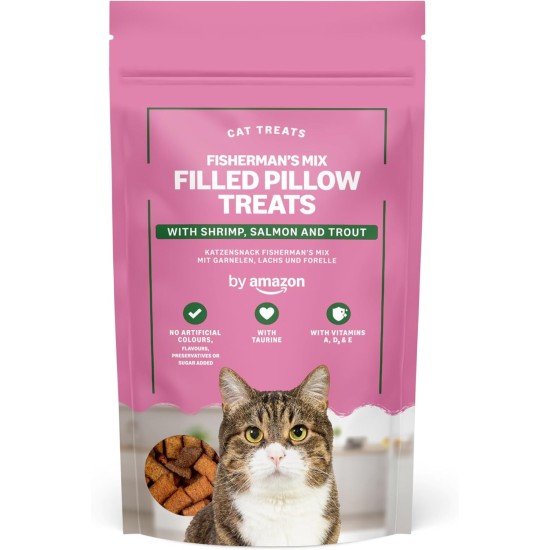 by Amazon - Cat Treats - Pocket Pillows Fishing Mix with Shrimp, Salmon and Trout, 70 g by Amazon - Cat Treats - Pocket Pillows Fishing Mix with Shrimp, Salmon and Trout, 70 g