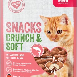 mera Crunch & Soft with Salmon, 200 g Delicious Cat Treats, Nutritious Cat Snack Full of Vitamins and Minerals, Crisky Cushion with Creamy Filling mera Crunch & Soft with Salmon, 200 g Delicious Cat Treats, Nutritious Cat Snack Full of Vitamins and Minerals, Crisky Cushion with Creamy Filling