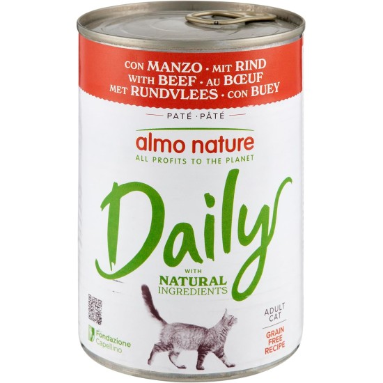 Almo Nature Daily Cat Food with Beef, Complete Food for Cats, Wet Food, Pack of 32 (32 x 100 g) Almo Nature Daily Cat Food with Beef, Complete Food for Cats, Wet Food, Pack of 32 (32 x 100 g)