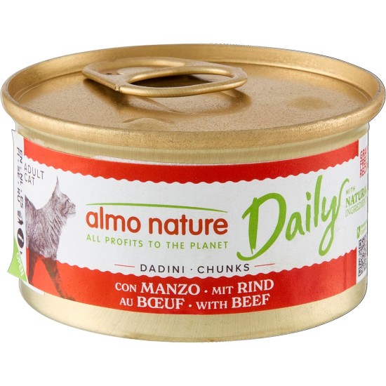 Almo Nature Daily Chunks with Beef -Grain Free-( Pack of 24 x 85g Tins) Almo Nature Daily Chunks with Beef -Grain Free-( Pack of 24 x 85g Tins)