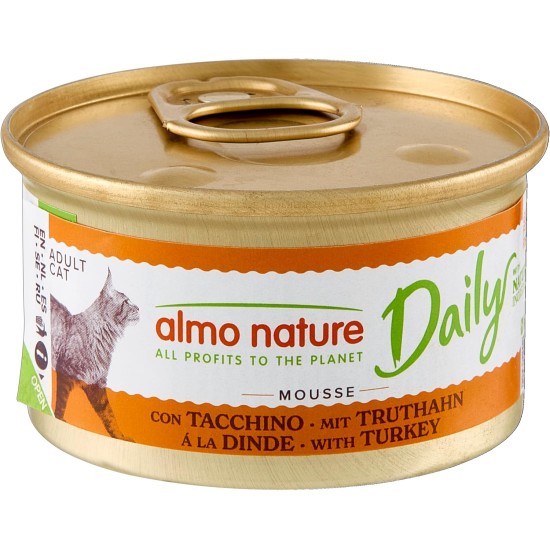 Almo Nature Daily Mousse with Turkey -Grain Free-(Pack of 24 x 85g Tins) Almo Nature Daily Mousse with Turkey -Grain Free-(Pack of 24 x 85g Tins)