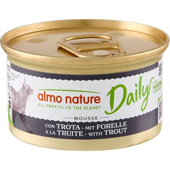 Almo Nature Daily Wet Food for Adult Cats from Mousse with Trout, 2.04 kg (24 x 85 g) Almo Nature Daily Wet Food for Adult Cats from Mousse with Trout, 2.04 kg (24 x 85 g)