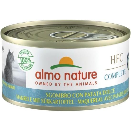 Almo Nature HFC Complete - Mackerel with Sweet Potato - Wet Adult Cat Food - 24 Packs of 70g Almo Nature HFC Complete - Mackerel with Sweet Potato - Wet Adult Cat Food - 24 Packs of 70g