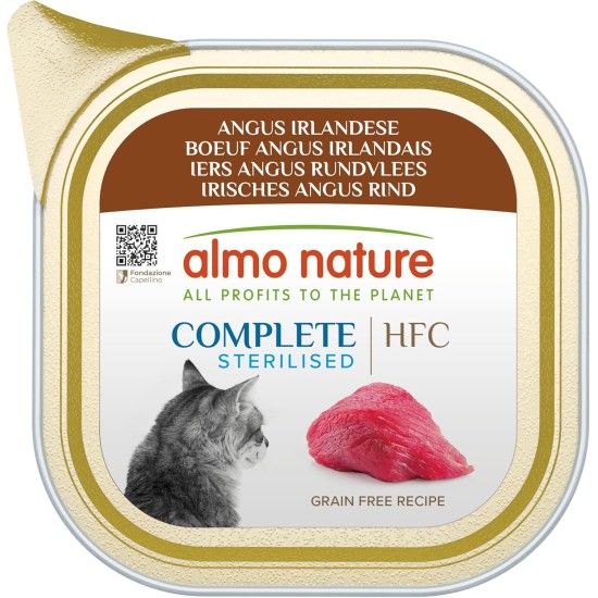 Almo Nature HFC Complete Stelirised Wet Adult Cat Food Irish Angus 85g Container Almo Nature HFC Complete Stelirised Wet Adult Cat Food Irish Angus 85g Container