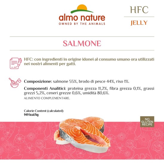 Almo Nature HFC Jelly Megapack, Wet Food for Cats - Salmon (6 Cans x 70 g) Almo Nature HFC Jelly Megapack, Wet Food for Cats - Salmon (6 Cans x 70 g)