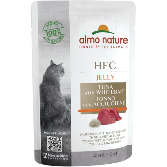 Almo Nature HFC Jelly Wet Cat Food Pouch with Tuna (Pack of 24 x55g) Almo Nature HFC Jelly Wet Cat Food Pouch with Tuna (Pack of 24 x55g)