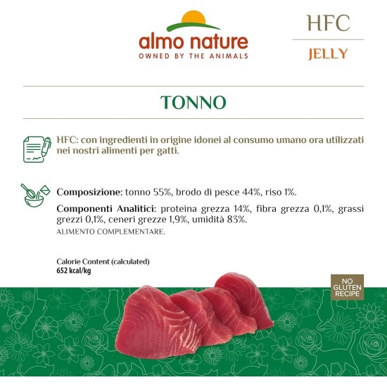 Almo Nature HFC Jelly Wet Food for Adults Cats Tuna - Tin 70 g Almo Nature HFC Jelly Wet Food for Adults Cats Tuna - Tin 70 g
