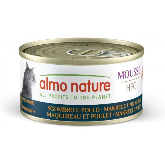 Almo Nature HFC Mousse Wet Cat Food - Mackerel and Chicken - Pack of 1.68 kg (24 x 70 g) Almo Nature HFC Mousse Wet Cat Food - Mackerel and Chicken - Pack of 1.68 kg (24 x 70 g)