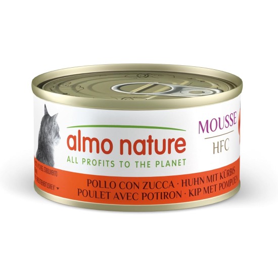 Almo Nature HFC Mousse Wet Food for Cats - Chicken with Pumpkin - 1.68 kg (24 x 70 g) Almo Nature HFC Mousse Wet Food for Cats - Chicken with Pumpkin - 1.68 kg (24 x 70 g)