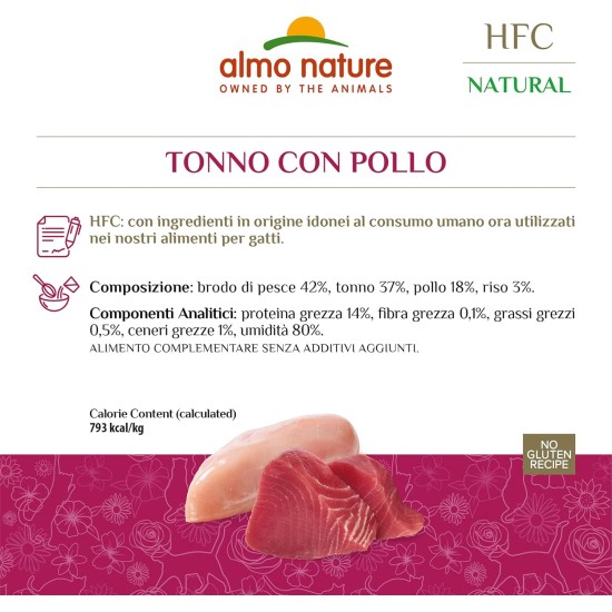 Almo Nature HFC Natural - Tuna and Chicken (Pack of 12 x 280g Tin) Almo Nature HFC Natural - Tuna and Chicken (Pack of 12 x 280g Tin)