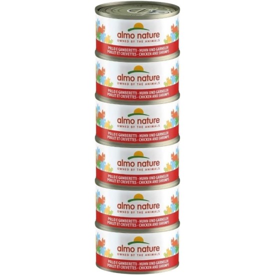 Almo Nature Mega Pack - Chicken and Shrimps 6 x 70g Cans Almo Nature Mega Pack - Chicken and Shrimps 6 x 70g Cans