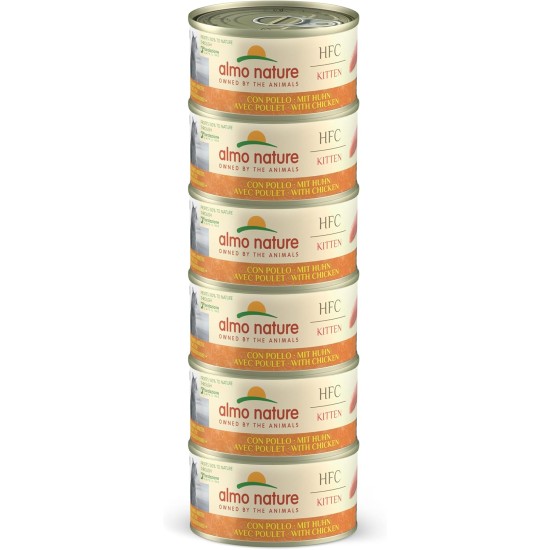 Almo Nature Megapack Kitten Complete Food for Cat Boys, Wet Food with Chicken, Pack of 6 (6 x 70 g) Almo Nature Megapack Kitten Complete Food for Cat Boys, Wet Food with Chicken, Pack of 6 (6 x 70 g)