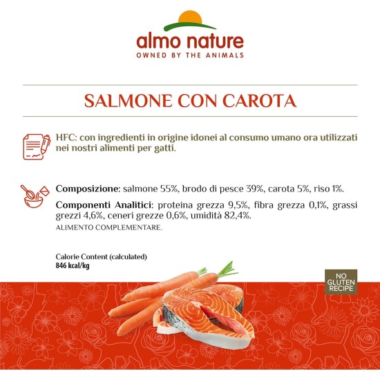 Almo Nature Megapack Wet Cat Food, Salmon with Carrots, Pack of 6 (6 x 70 g) Almo Nature Megapack Wet Cat Food, Salmon with Carrots, Pack of 6 (6 x 70 g)