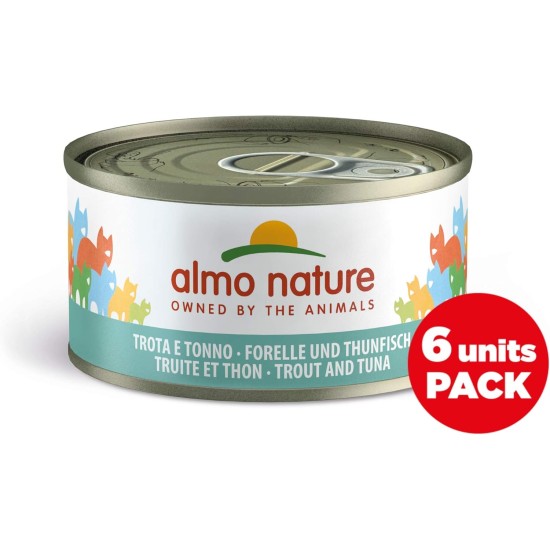 Almo Nature Megapack Wet Cat Food, Trout and Tuna, Pack of 6 (6 x 70 g) Almo Nature Megapack Wet Cat Food, Trout and Tuna, Pack of 6 (6 x 70 g)