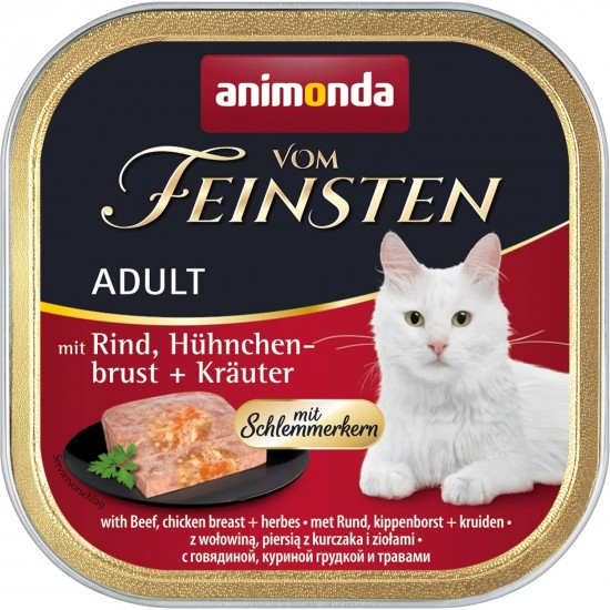 Animonda Vom Feinsten Adult Cat Food, Wet Food for Adult Cats, Gourmet Core with Turkey, Chicken Breast + Herbs, 6 x 100 g Animonda Vom Feinsten Adult Cat Food, Wet Food for Adult Cats, Gourmet Core with Turkey, Chicken Breast + Herbs, 6 x 100 g