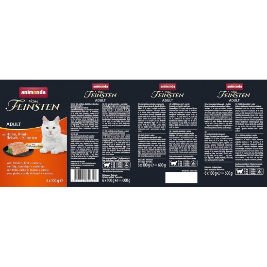 Animonda Vom Feinsten Adult Cat Food, Wet Food for Adult Cats, Gourmet Core with Turkey, Chicken Breast + Herbs, 6 x 100 g Animonda Vom Feinsten Adult Cat Food, Wet Food for Adult Cats, Gourmet Core with Turkey, Chicken Breast + Herbs, 6 x 100 g