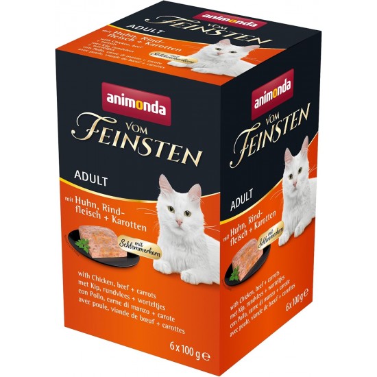 Animonda Vom Feinsten Adult Cat Food, Wet Food for Adult Cats, Gourmet Core with Turkey, Chicken Breast + Herbs, 6 x 100 g Animonda Vom Feinsten Adult Cat Food, Wet Food for Adult Cats, Gourmet Core with Turkey, Chicken Breast + Herbs, 6 x 100 g