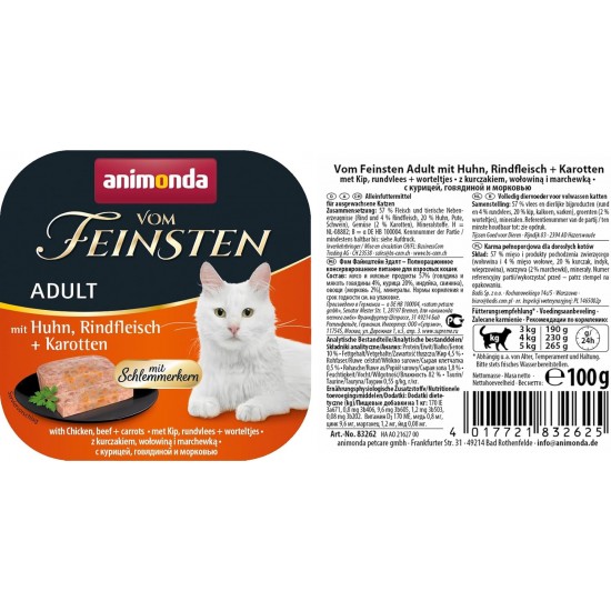 Animonda Vom Feinsten Adult Cat Food, Wet Food for Adult Cats, Gourmet Core with Turkey, Chicken Breast + Herbs, 6 x 100 g Animonda Vom Feinsten Adult Cat Food, Wet Food for Adult Cats, Gourmet Core with Turkey, Chicken Breast + Herbs, 6 x 100 g