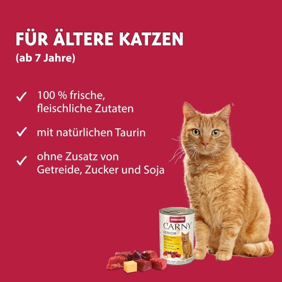 Animonda cat food Carny Senior beef + chicken with cheese, 6-pack (6 x 200 g) Animonda cat food Carny Senior beef + chicken with cheese, 6-pack (6 x 200 g)