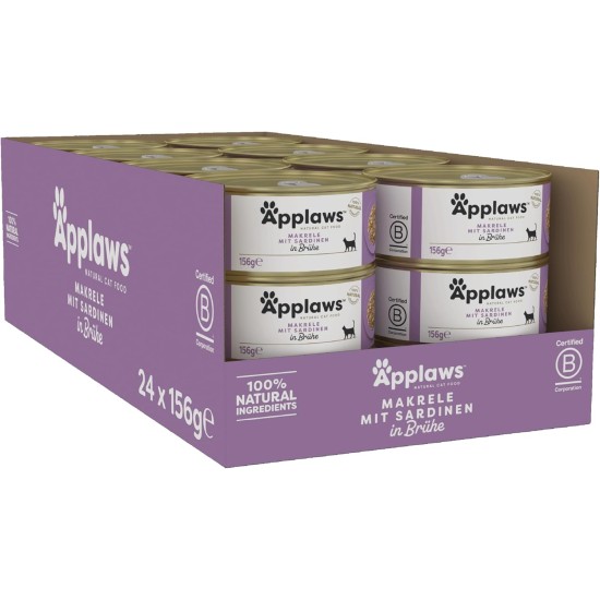 Applaws 100% Natural Premium Wet Cat Food, Fish Selection Multipack in Broth - Pack of 12 x 156g Cans Applaws 100% Natural Premium Wet Cat Food, Fish Selection Multipack in Broth - Pack of 12 x 156g Cans