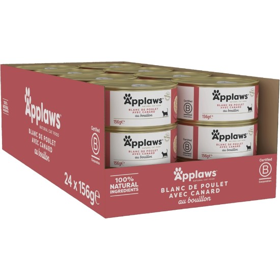 Applaws 100% Natural Premium Wet Cat Food Tuna Fillet in Broth - Pack of 24 x 156g Cans Applaws 100% Natural Premium Wet Cat Food Tuna Fillet in Broth - Pack of 24 x 156g Cans