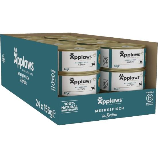 Applaws 100% Natural Premium Wet Cat Food Tuna Fillet in Broth - Pack of 24 x 156g Cans Applaws 100% Natural Premium Wet Cat Food Tuna Fillet in Broth - Pack of 24 x 156g Cans