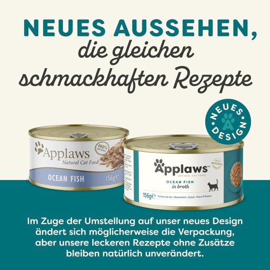 Applaws 100% Natural Premium Wet Cat Food Tuna Fillet in Broth - Pack of 24 x 156g Cans Applaws 100% Natural Premium Wet Cat Food Tuna Fillet in Broth - Pack of 24 x 156g Cans