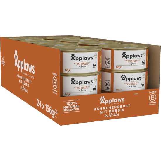 Applaws 100% Natural Premium Wet Cat Food Tuna Fillet in Broth - Pack of 24 x 156g Cans Applaws 100% Natural Premium Wet Cat Food Tuna Fillet in Broth - Pack of 24 x 156g Cans