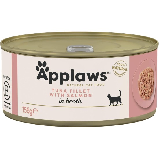 Applaws 100% Natural Premium Wet Cat Food Tuna Fillet in Broth - Pack of 24 x 156g Cans Applaws 100% Natural Premium Wet Cat Food Tuna Fillet in Broth - Pack of 24 x 156g Cans