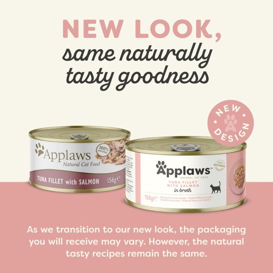 Applaws 100% Natural Premium Wet Cat Food Tuna Fillet in Broth - Pack of 24 x 156g Cans Applaws 100% Natural Premium Wet Cat Food Tuna Fillet in Broth - Pack of 24 x 156g Cans