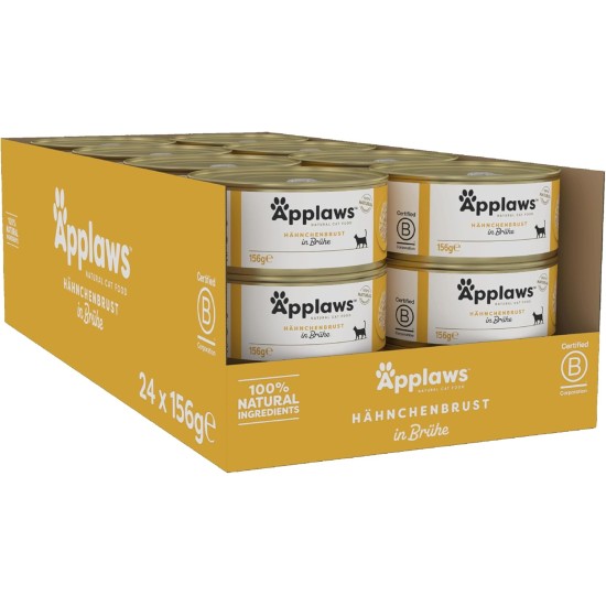 Applaws 100% Natural Premium Wet Cat Food Tuna Fillet in Broth - Pack of 24 x 156g Cans Applaws 100% Natural Premium Wet Cat Food Tuna Fillet in Broth - Pack of 24 x 156g Cans