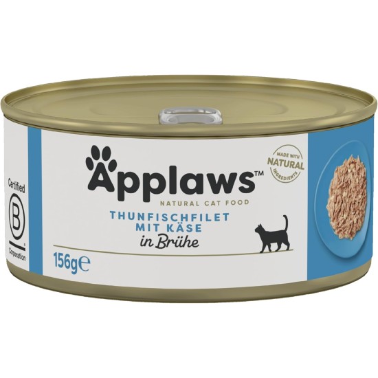 Applaws 100% Natural Premium Wet Cat Food Tuna Fillet in Broth - Pack of 24 x 156g Cans Applaws 100% Natural Premium Wet Cat Food Tuna Fillet in Broth - Pack of 24 x 156g Cans