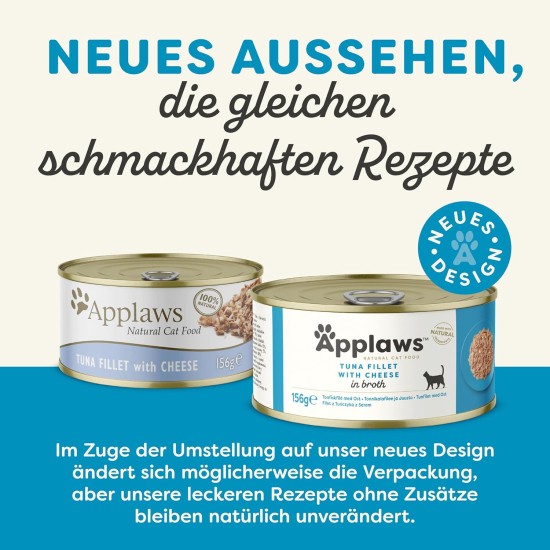 Applaws 100% Natural Premium Wet Cat Food Tuna Fillet in Broth - Pack of 24 x 156g Cans Applaws 100% Natural Premium Wet Cat Food Tuna Fillet in Broth - Pack of 24 x 156g Cans