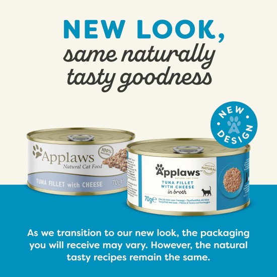 Applaws 100% Natural Premium Wet Cat Food in Broth for Adult Cats - Tuna, Chicken, Sea Fish Mixed Selection in Broth - Pack of 12 x 70g Cans Applaws 100% Natural Premium Wet Cat Food in Broth for Adult Cats - Tuna, Chicken, Sea Fish Mixed Selection in Broth - Pack of 12 x 70g Cans
