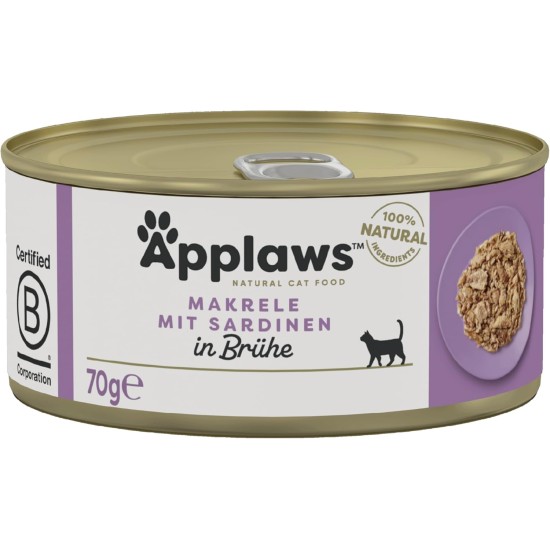 Applaws 100% Natural Premium Wet Cat Food in Broth for Adult Cats - Tuna, Chicken, Sea Fish Mixed Selection in Broth - Pack of 12 x 70g Cans Applaws 100% Natural Premium Wet Cat Food in Broth for Adult Cats - Tuna, Chicken, Sea Fish Mixed Selection in Broth - Pack of 12 x 70g Cans