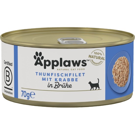 Applaws 100% Natural Premium Wet Cat Food in Broth for Adult Cats - Tuna, Chicken, Sea Fish Mixed Selection in Broth - Pack of 12 x 70g Cans Applaws 100% Natural Premium Wet Cat Food in Broth for Adult Cats - Tuna, Chicken, Sea Fish Mixed Selection in Broth - Pack of 12 x 70g Cans