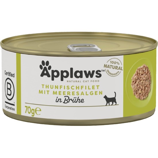 Applaws 100% Natural Premium Wet Cat Food in Broth for Adult Cats - Tuna, Chicken, Sea Fish Mixed Selection in Broth - Pack of 12 x 70g Cans Applaws 100% Natural Premium Wet Cat Food in Broth for Adult Cats - Tuna, Chicken, Sea Fish Mixed Selection in Broth - Pack of 12 x 70g Cans