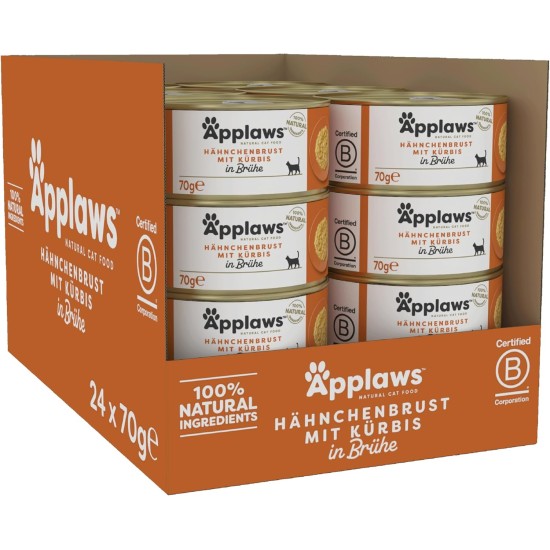 Applaws 100% Natural Premium Wet Cat Food in Broth for Adult Cats - Tuna, Chicken, Sea Fish Mixed Selection in Broth - Pack of 12 x 70g Cans Applaws 100% Natural Premium Wet Cat Food in Broth for Adult Cats - Tuna, Chicken, Sea Fish Mixed Selection in Broth - Pack of 12 x 70g Cans