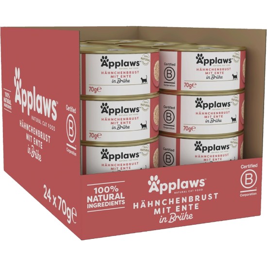 Applaws 100% Natural Premium Wet Cat Food in Broth for Adult Cats - Tuna, Chicken, Sea Fish Mixed Selection in Broth - Pack of 12 x 70g Cans Applaws 100% Natural Premium Wet Cat Food in Broth for Adult Cats - Tuna, Chicken, Sea Fish Mixed Selection in Broth - Pack of 12 x 70g Cans