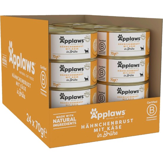 Applaws 100% Natural Premium Wet Cat Food in Broth for Adult Cats - Tuna, Chicken, Sea Fish Mixed Selection in Broth - Pack of 12 x 70g Cans Applaws 100% Natural Premium Wet Cat Food in Broth for Adult Cats - Tuna, Chicken, Sea Fish Mixed Selection in Broth - Pack of 12 x 70g Cans
