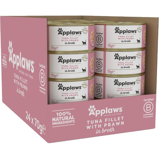 Applaws 100% Natural Premium Wet Cat Food in Broth for Adult Cats - Tuna, Chicken, Sea Fish Mixed Selection in Broth - Pack of 12 x 70g Cans Applaws 100% Natural Premium Wet Cat Food in Broth for Adult Cats - Tuna, Chicken, Sea Fish Mixed Selection in Broth - Pack of 12 x 70g Cans