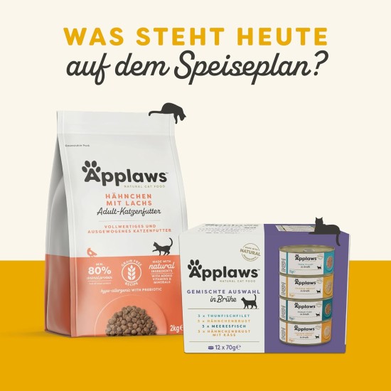 Applaws 100% Natural Wet Adult Cat Food Chicken Breast with Chicken Liver in Broth 24×70g Cans Applaws 100% Natural Wet Adult Cat Food Chicken Breast with Chicken Liver in Broth 24×70g Cans