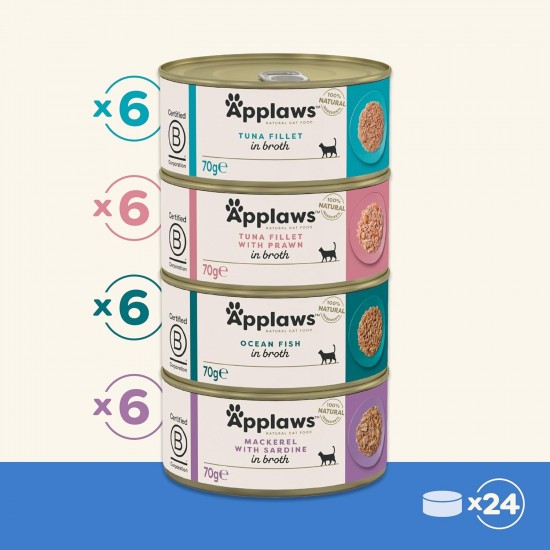 Applaws 100% Natural Wet Adult Cat Food Chicken Breast with Shrimp in Broth 24×70g Cans Applaws 100% Natural Wet Adult Cat Food Chicken Breast with Shrimp in Broth 24×70g Cans