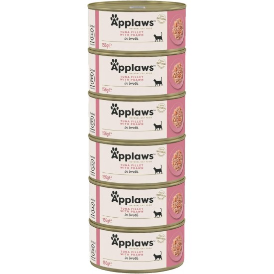 Applaws 100% Natural Wet Adult Cat Food Chicken Breast with Shrimp in Broth 24×70g Cans Applaws 100% Natural Wet Adult Cat Food Chicken Breast with Shrimp in Broth 24×70g Cans