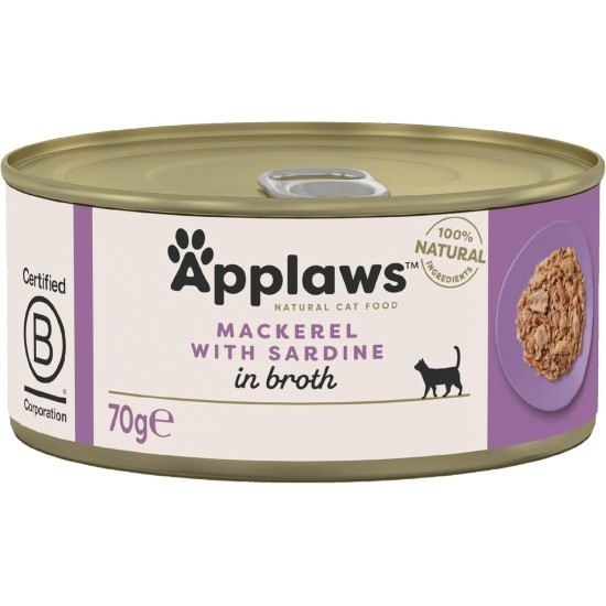 Applaws 100% Natural Wet Cat Food 70g Mackerel 24 x 70g Tins Applaws 100% Natural Wet Cat Food 70g Mackerel 24 x 70g Tins