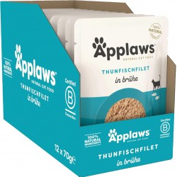 Applaws 100% Natural Wet Food for Cats, Tuna Fillet in Broth - Pack of 12 x 70g Bags Applaws 100% Natural Wet Food for Cats, Tuna Fillet in Broth - Pack of 12 x 70g Bags
