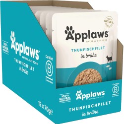 Applaws 100% Natural Wet Food for Cats, Tuna Fillet in Broth - Pack of 12 x 70g Bags Applaws 100% Natural Wet Food for Cats, Tuna Fillet in Broth - Pack of 12 x 70g Bags