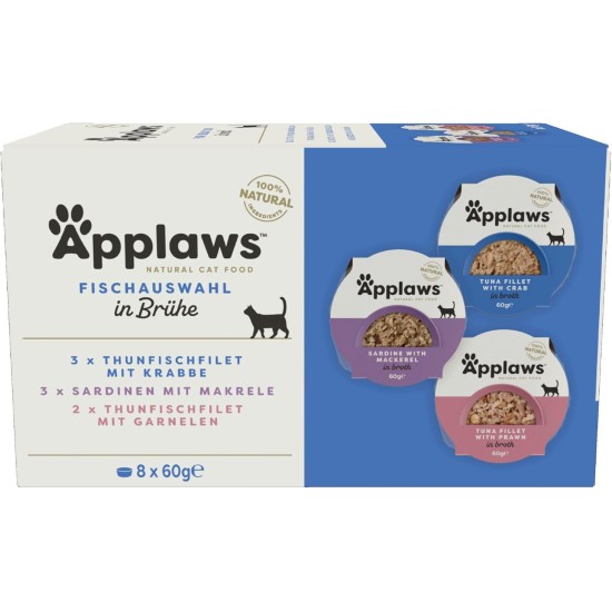 Applaws Cat Food - Tuna Fillet & Crab Pots - 10 x 60g Applaws Cat Food - Tuna Fillet & Crab Pots - 10 x 60g